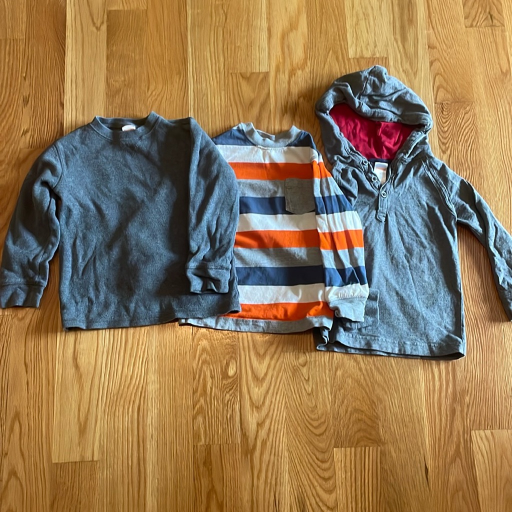 Gymboree Gray And Striped Kids Shirt Set